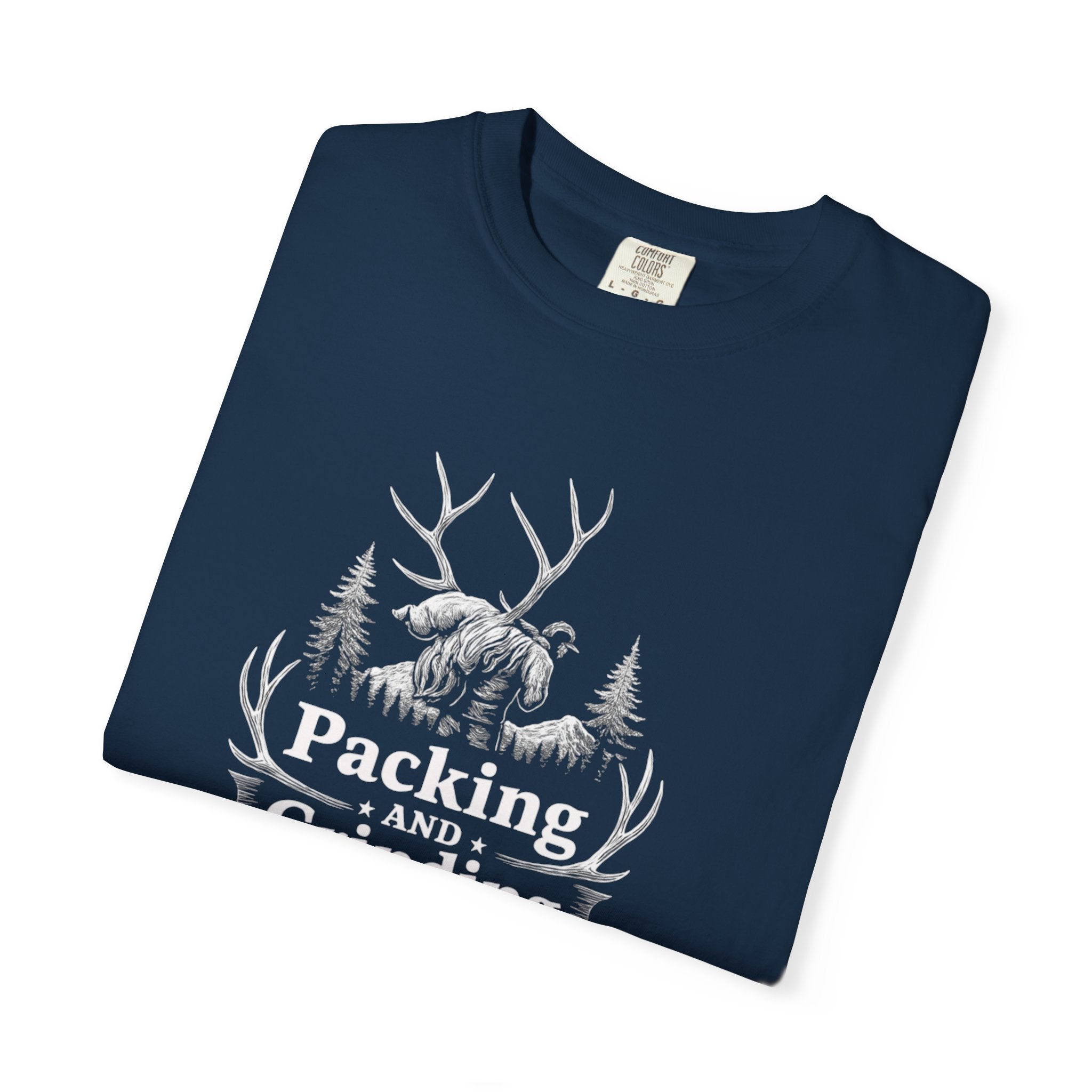 Back country elk pack out T-Shirt — Minimal Woodland Antler Graphic