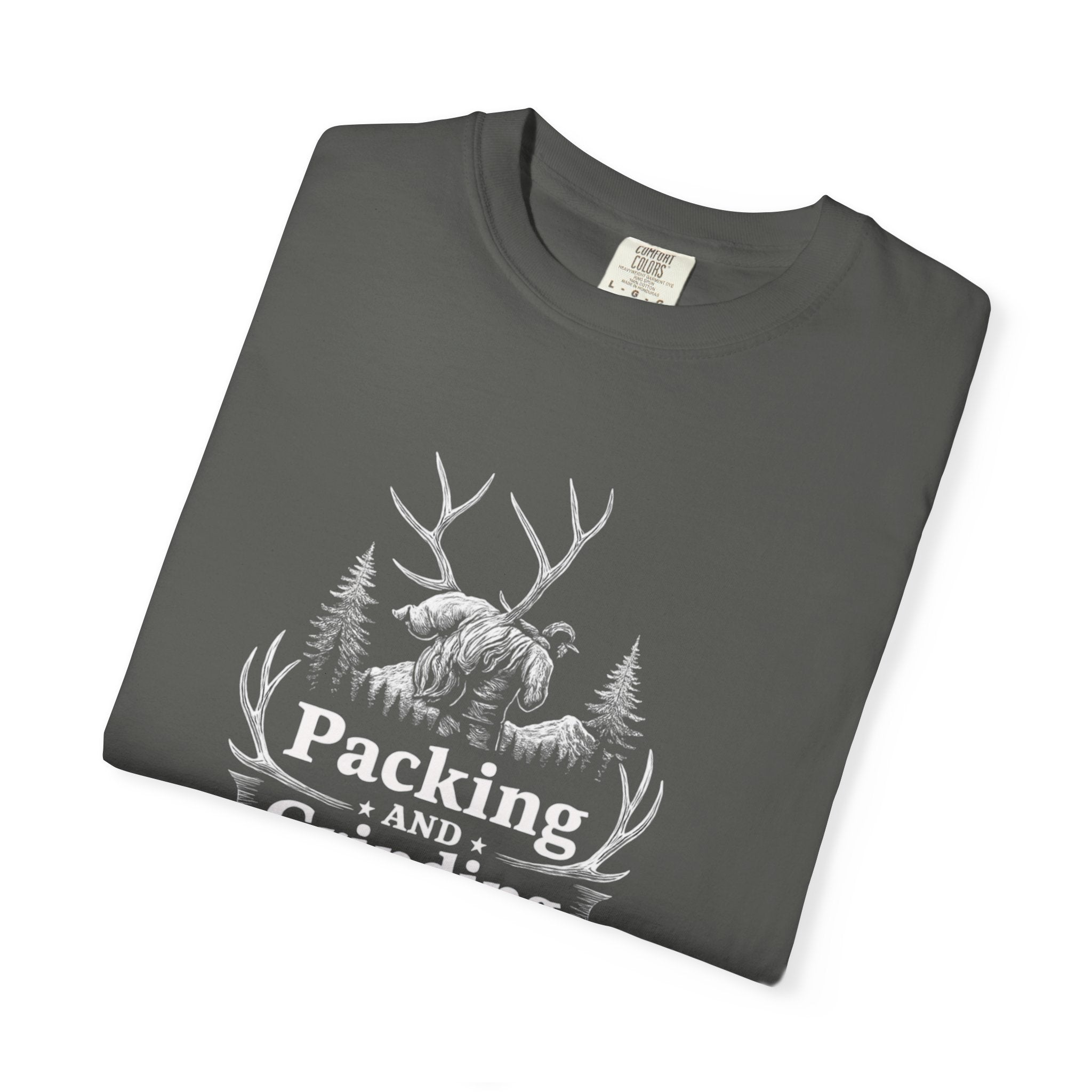 Back country elk pack out T-Shirt — Minimal Woodland Antler Graphic