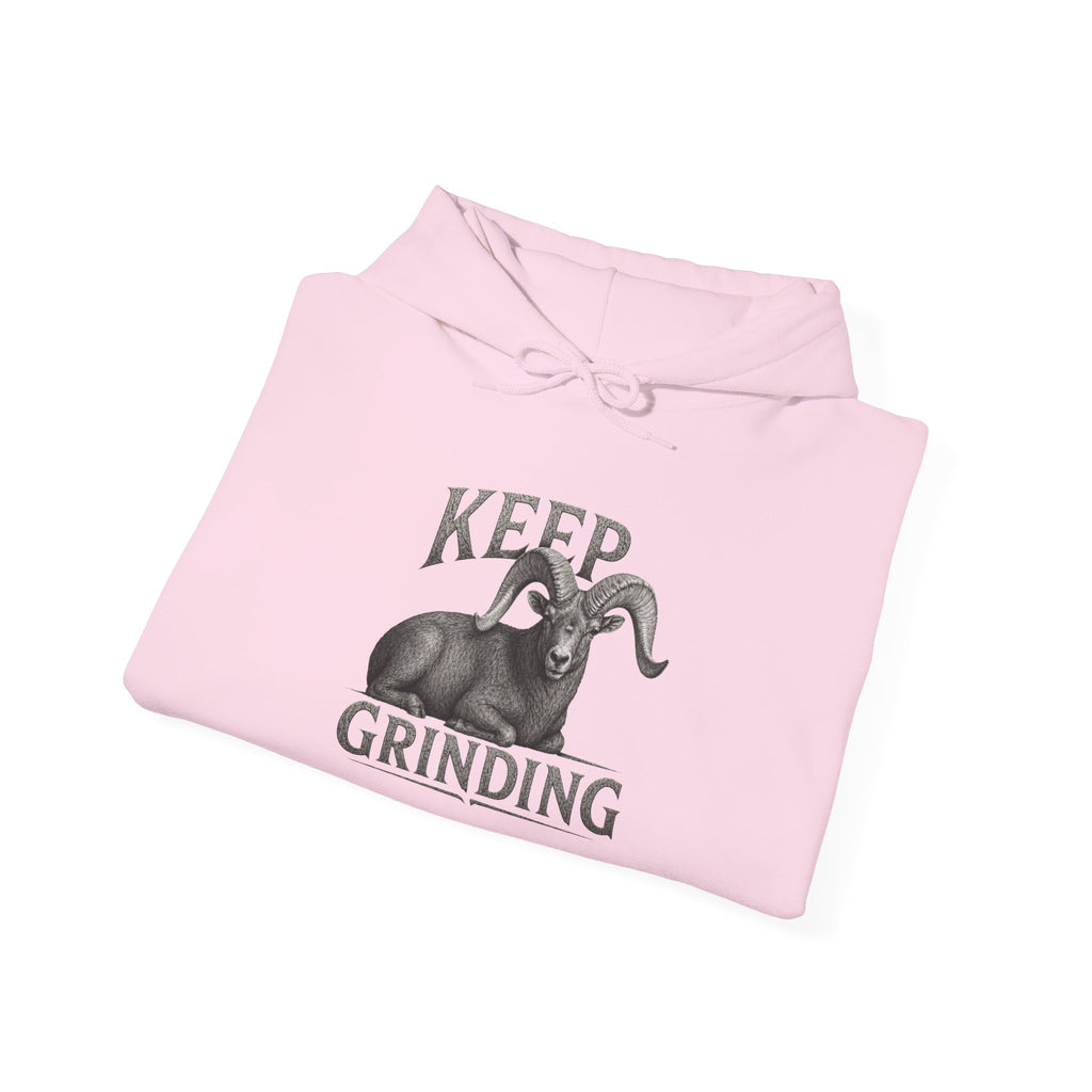 Keep Grinding Desert Ram Hoodie – Motivational Hustle Pullover