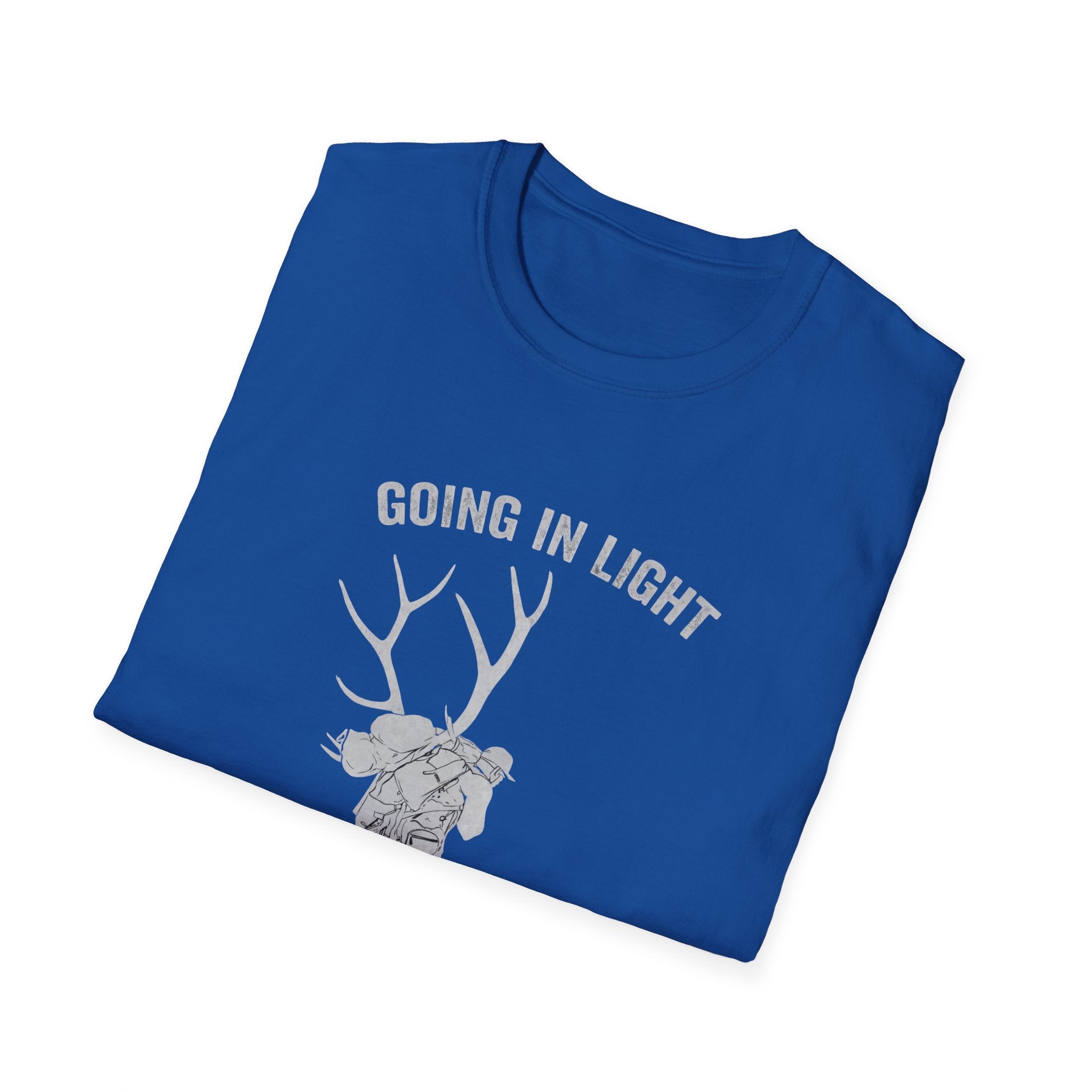T-Shirt — 'Going in Light, Coming Out Heavy' Elk Packout Graphic