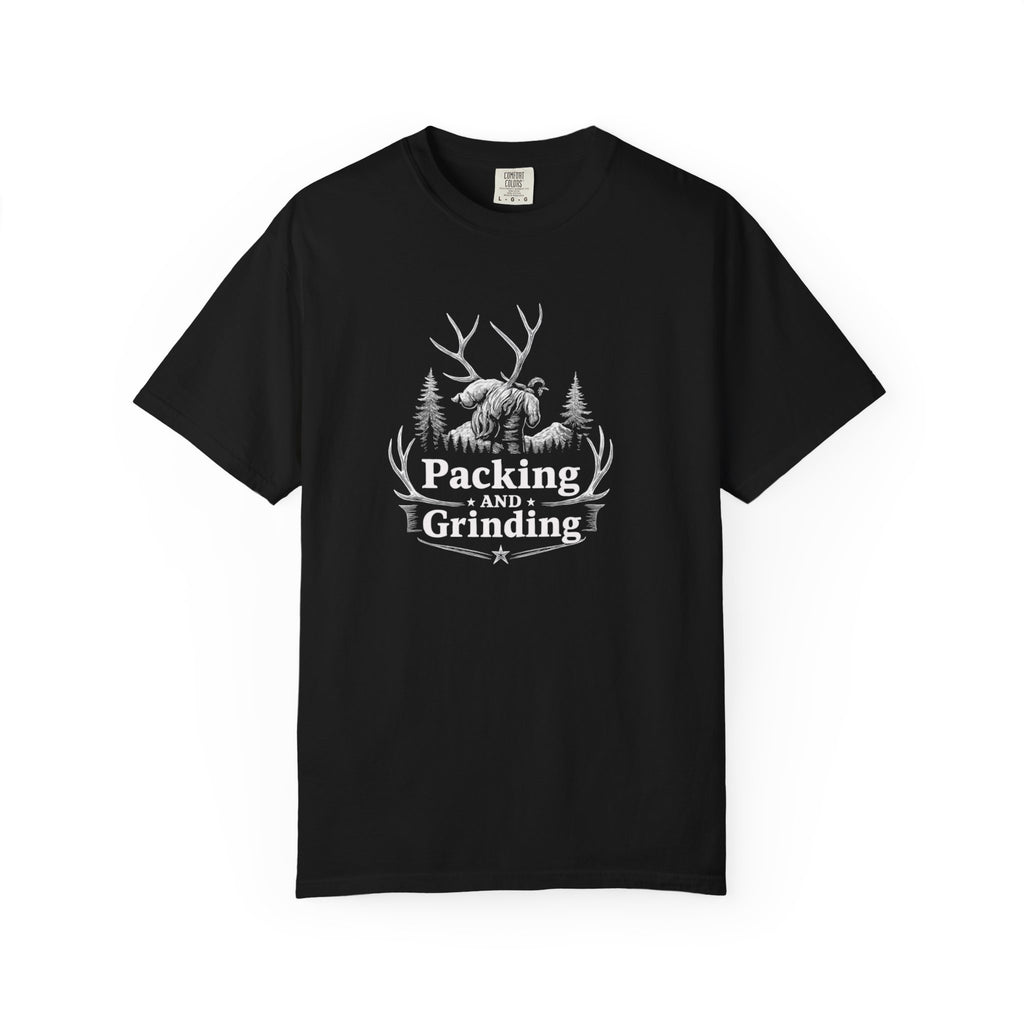 Back country elk pack out T-Shirt — Minimal Woodland Antler Graphic