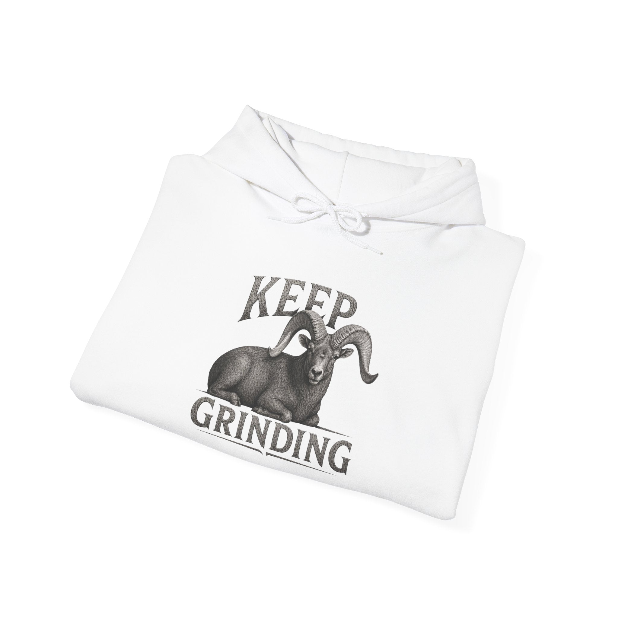Keep Grinding Desert Ram Hoodie – Motivational Hustle Pullover