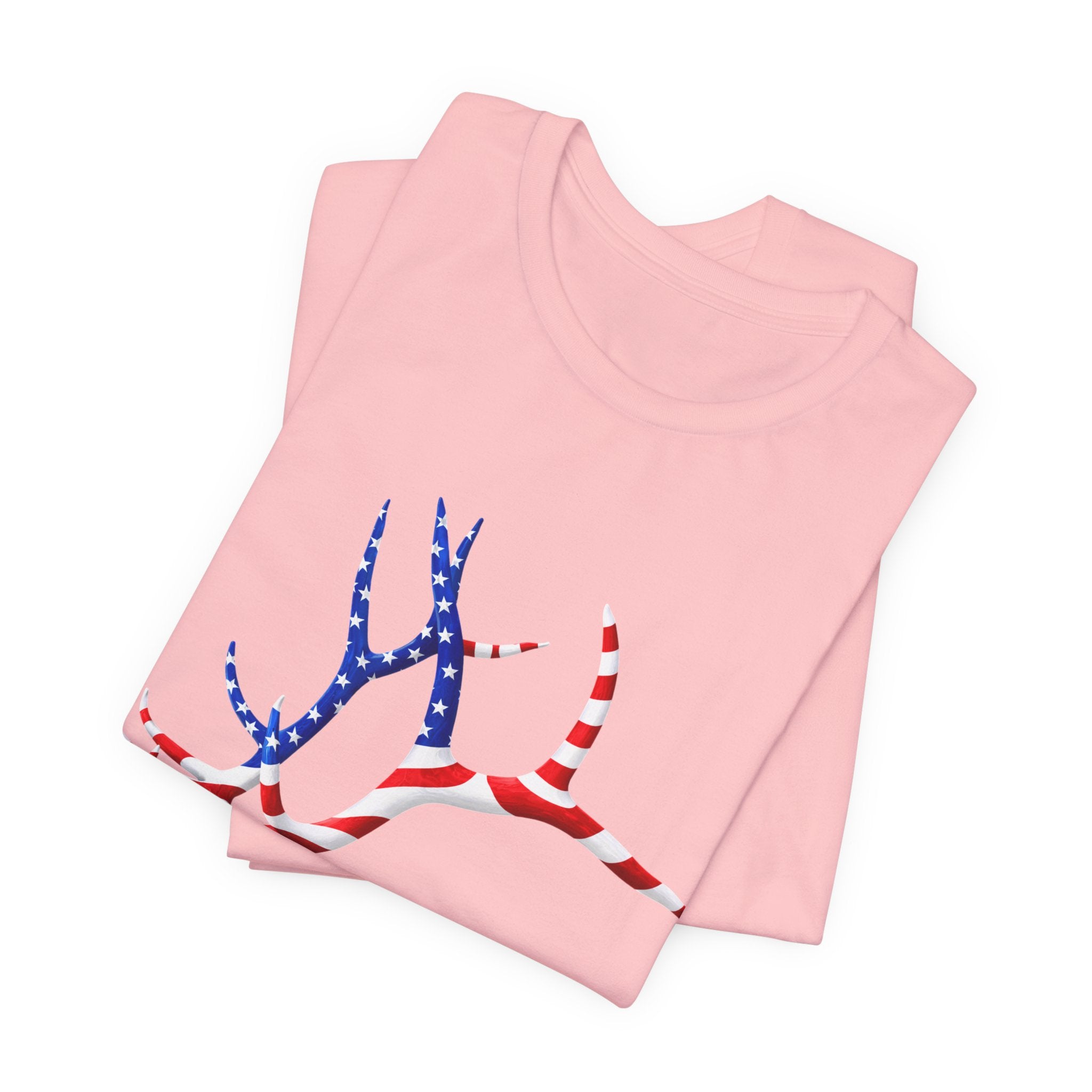 American Flag Elk Antlers T-Shirt — Patriotic Hunting Tee