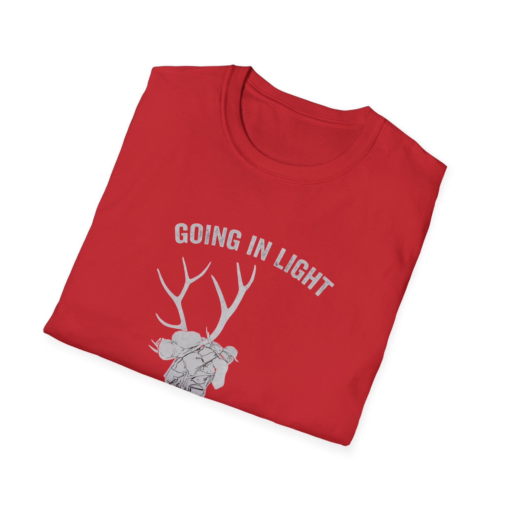 T-Shirt — 'Going in Light, Coming Out Heavy' Elk Packout Graphic