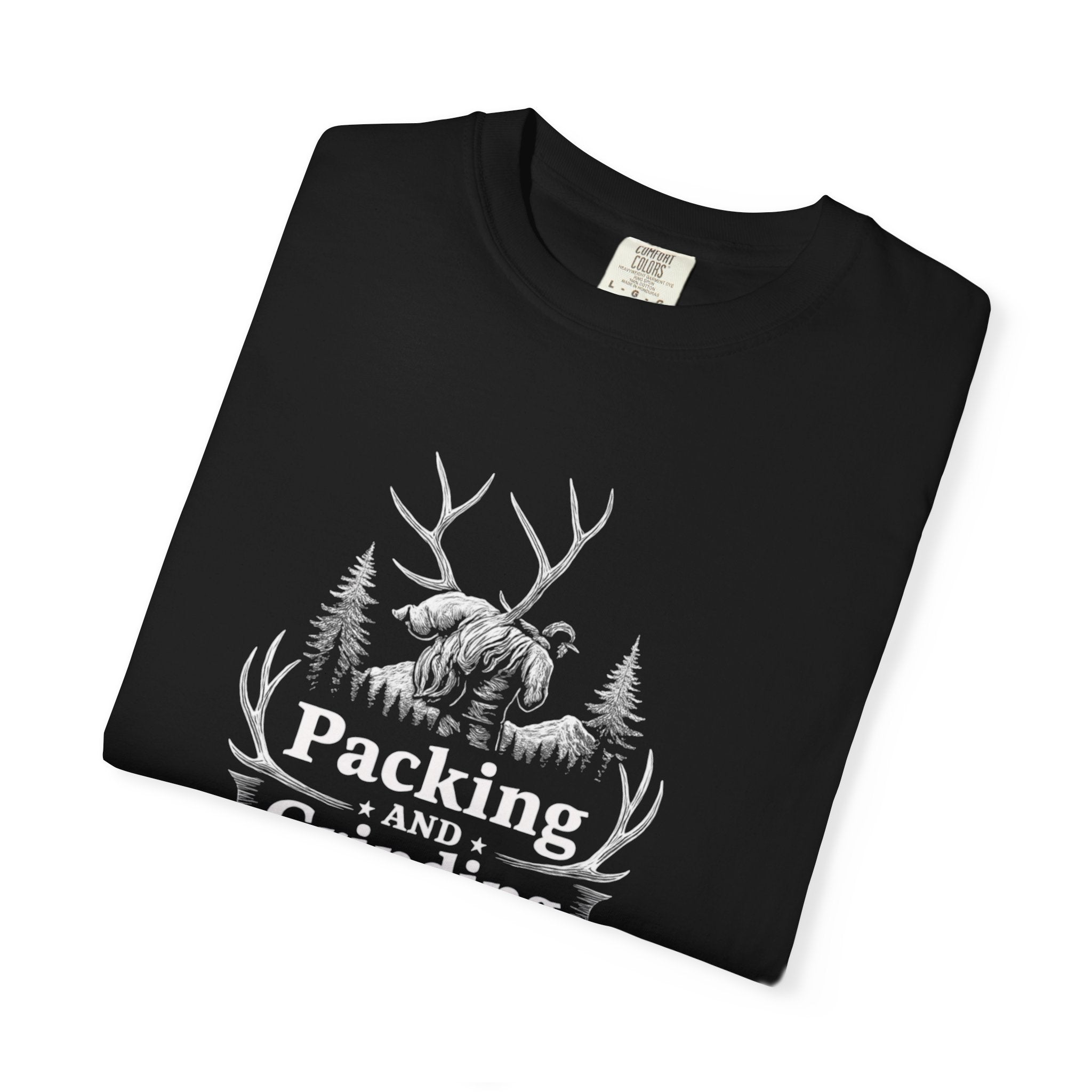 Back country elk pack out T-Shirt — Minimal Woodland Antler Graphic