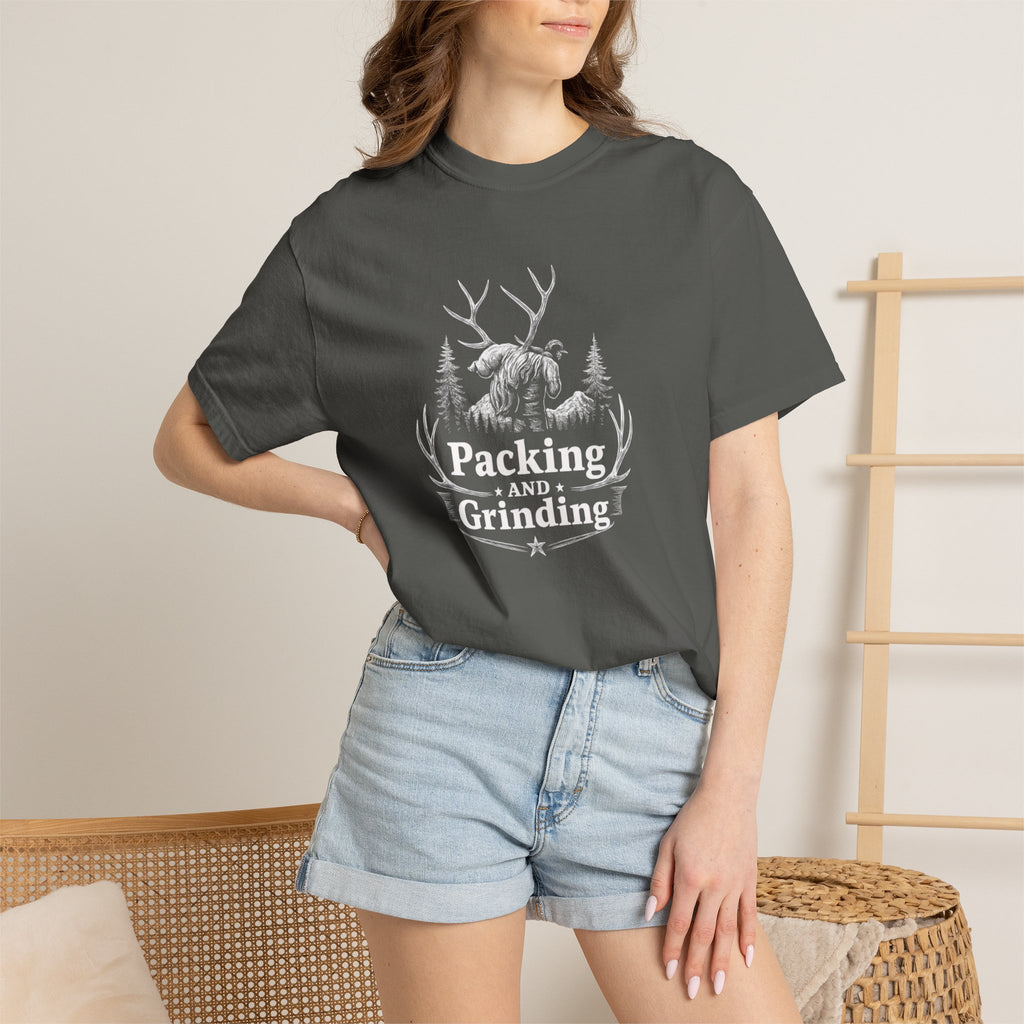 Back country elk pack out T-Shirt — Minimal Woodland Antler Graphic