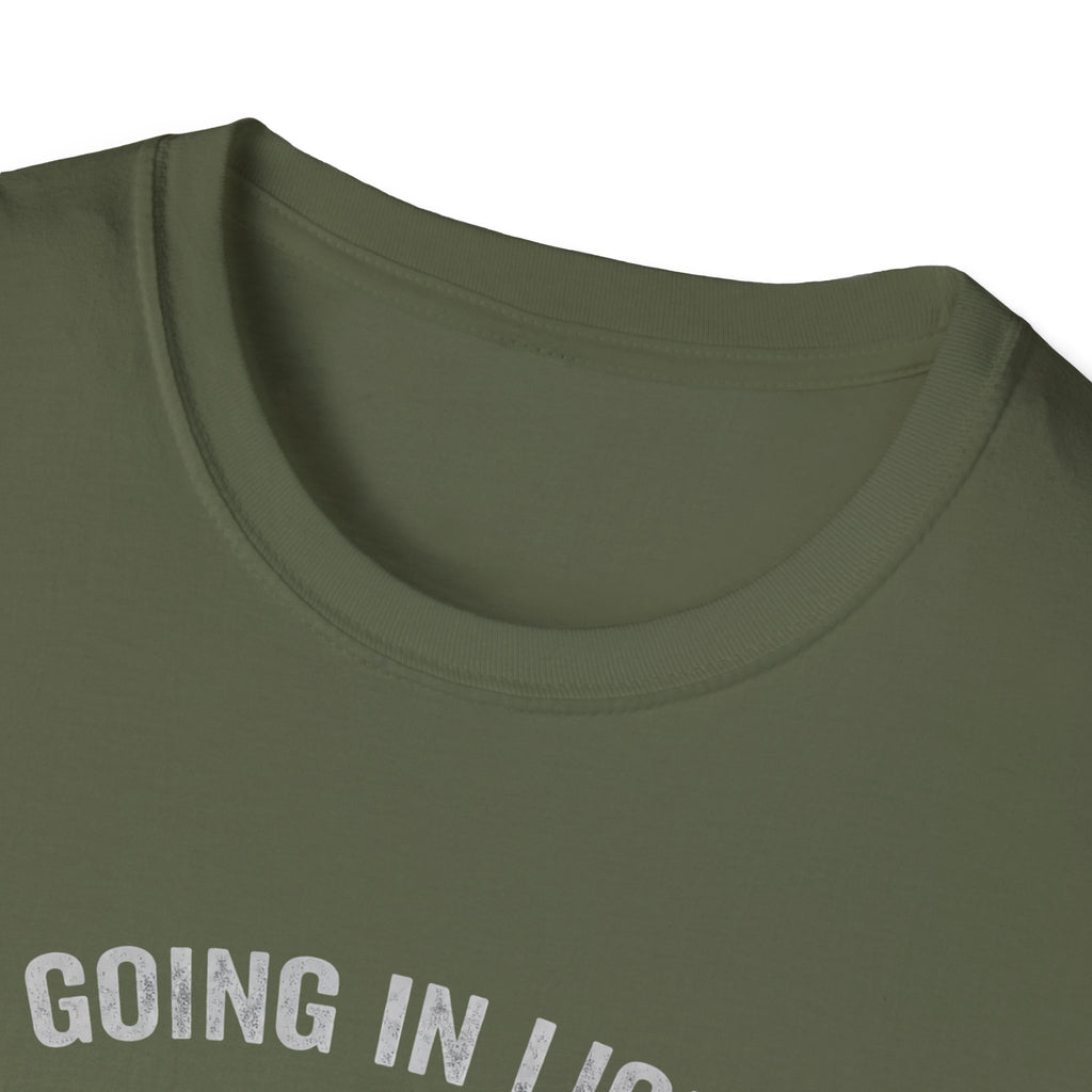 T-Shirt — 'Going in Light, Coming Out Heavy' Elk Packout Graphic