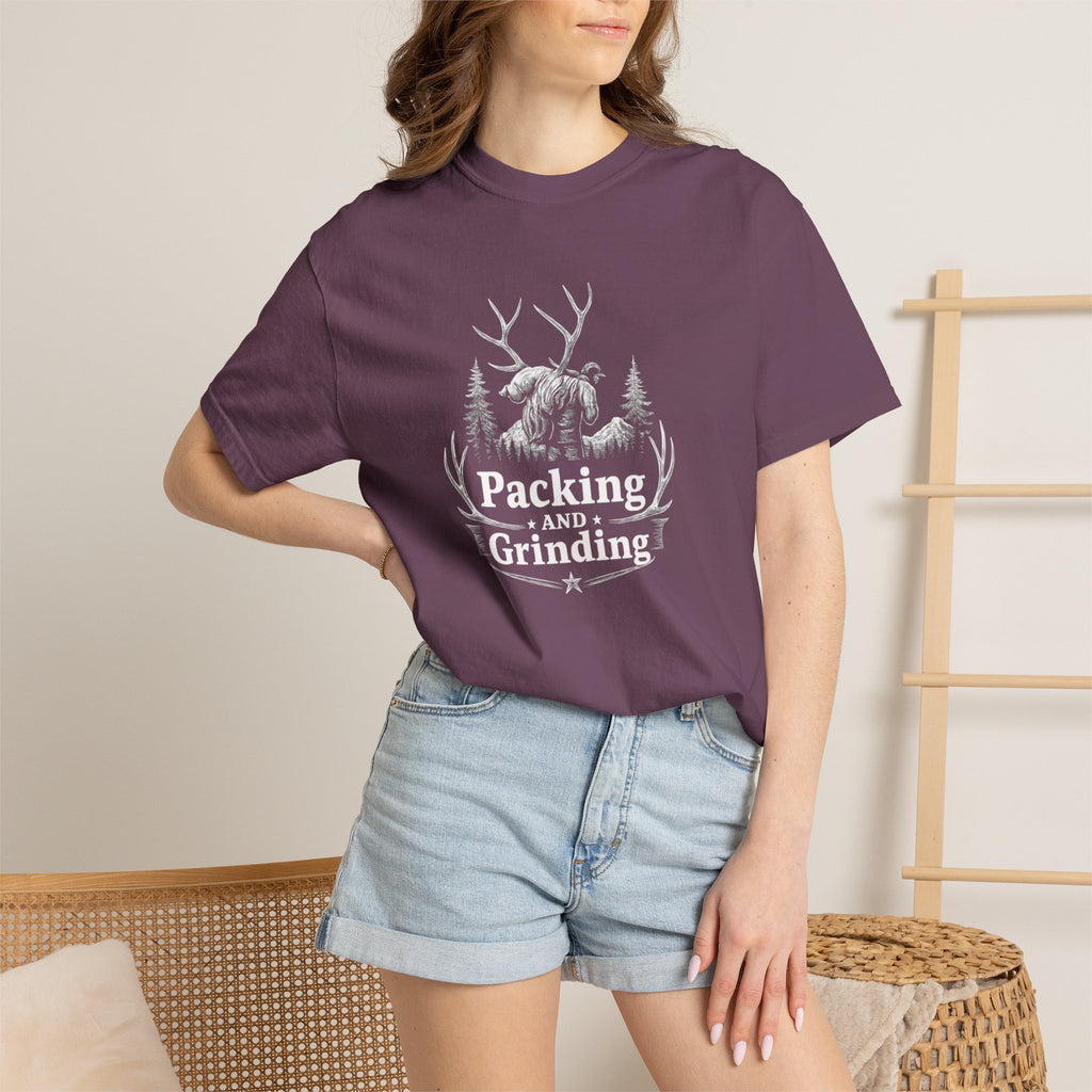 Back country elk pack out T-Shirt — Minimal Woodland Antler Graphic
