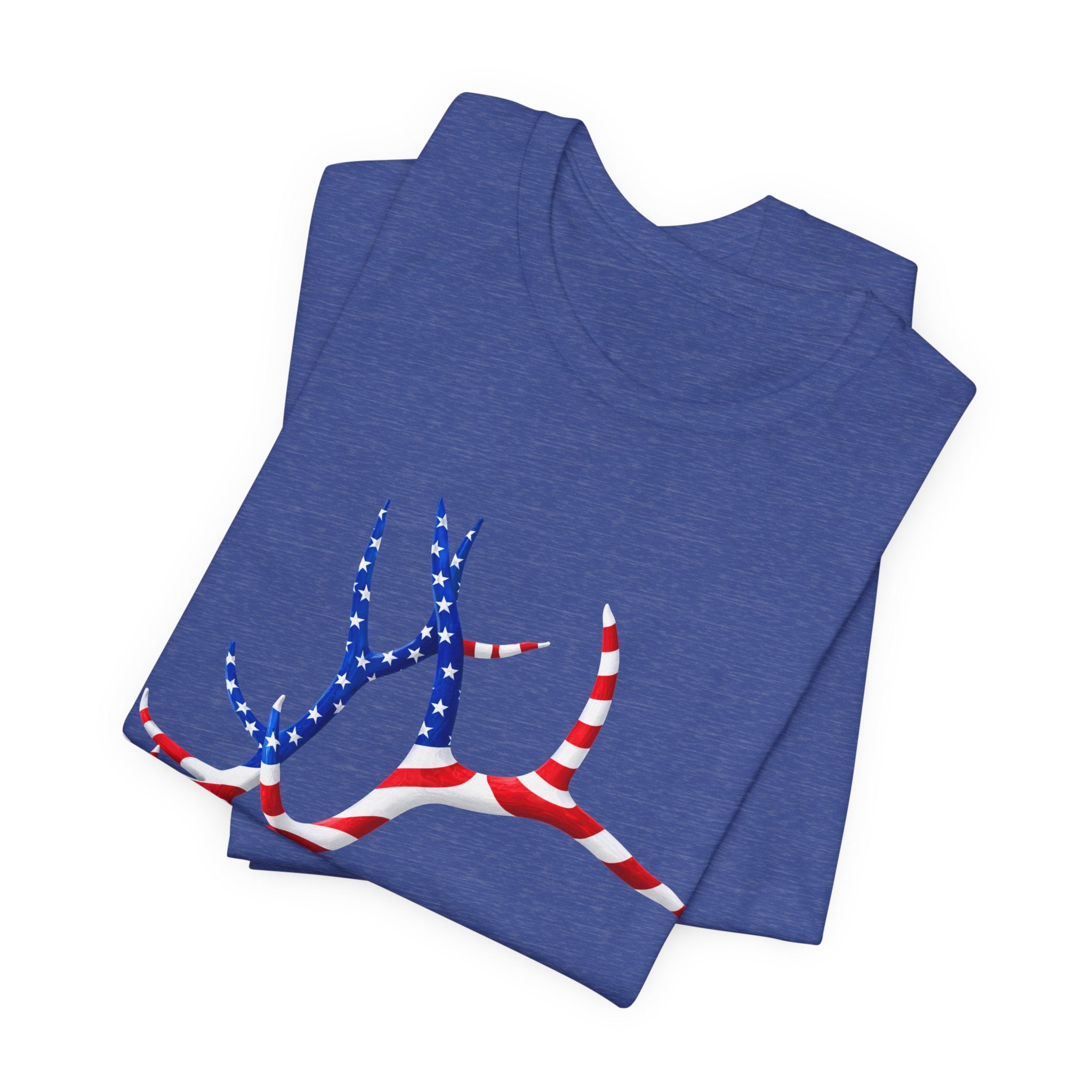 American Flag Elk Antlers T-Shirt — Patriotic Hunting Tee