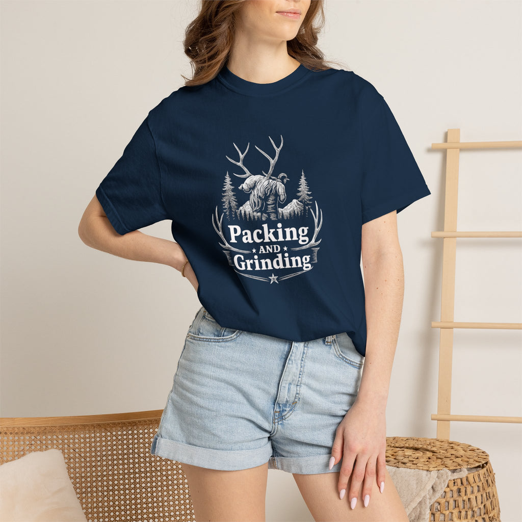 Back country elk pack out T-Shirt — Minimal Woodland Antler Graphic